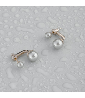 Серьги Диор с жемчугом Майорка в кофейном цвете
