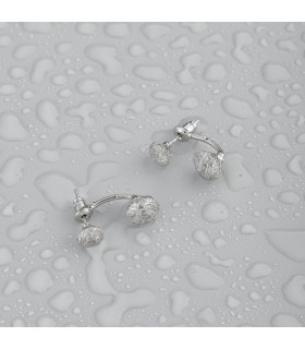 Серьги паутинка в белом золоте