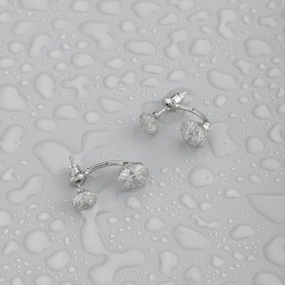 Серьги паутинка в белом золоте