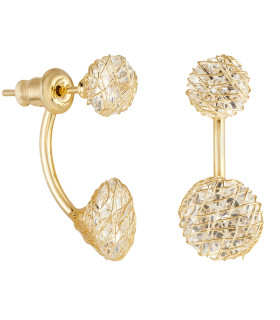 Серьги паутинка в золоте