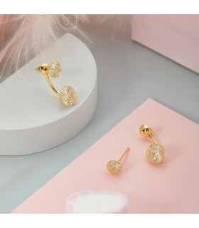 Серьги паутинка в золоте