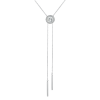 Подвеска с белым цирконом бегунок серебристая Meduza Crystal