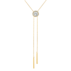 Подвеска с белым цирконом бегунок золотистая Meduza Crystal