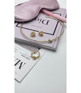 Серьги узелок золотистые