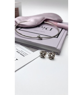 Серьги узелок кофейное золото