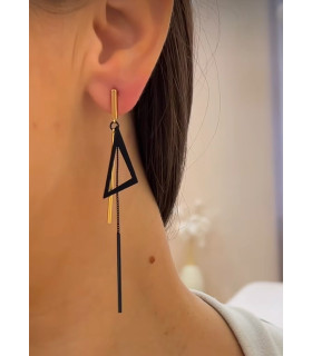 Серьги асимметрия треугольник  золотистые