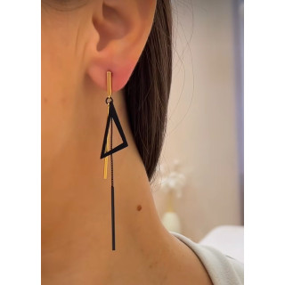 Серьги асимметрия треугольник  золотистые