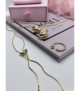 Серьги дутые Megan золотистые