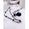 Серьги круги асимметрия в серебре Meduza Crystal
