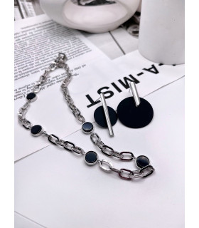 Серьги круги асимметрия в серебре