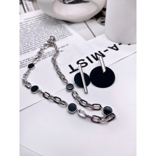 Серьги круги асимметрия в серебре