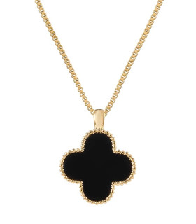 Подвеска Ванклиф с чёрной вставкой  в золоте 