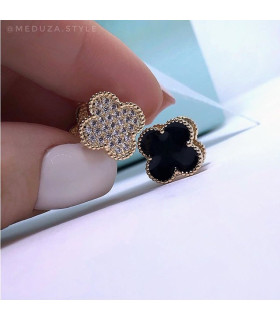 Серьги Ванклиф двухсторонние в золоте