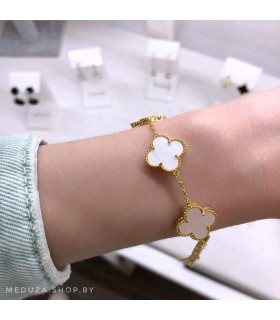Браслет Ванклиф перламутр в золоте