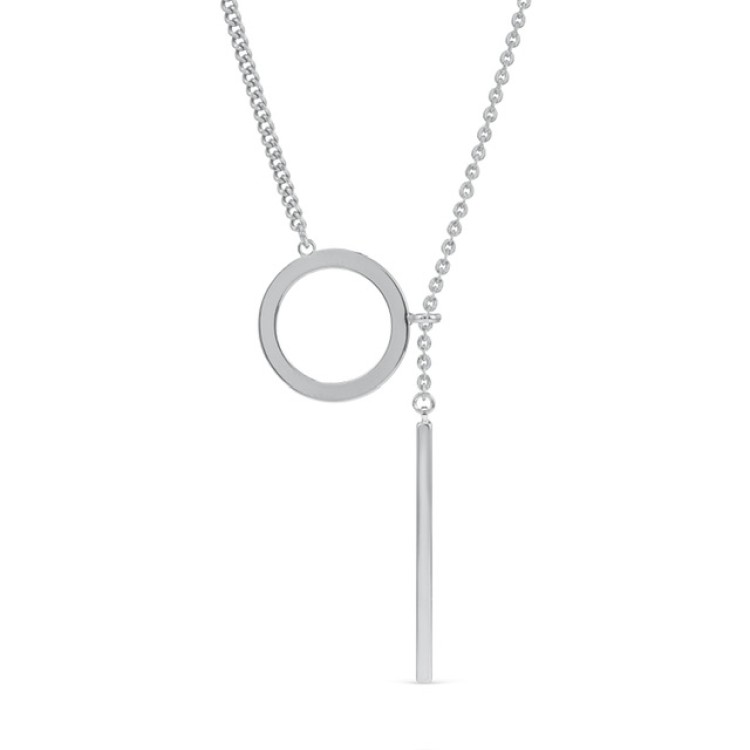 Подвеска бегунок Круг в белом золоте Meduza Crystal