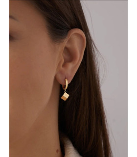 Серьги Кубы на колечках в золоте