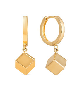 Серьги Кубы на колечках в золоте