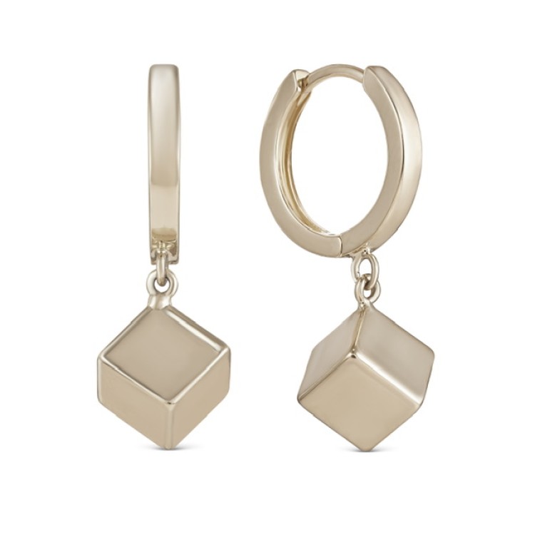 Серьги Кубы на колечках в бронзе Meduza Crystal