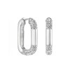 Серьги Скобы с цирконом серебристые Meduza Crystal