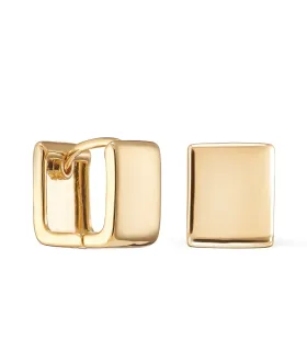Серьги двухсторонние золотистые кубы 