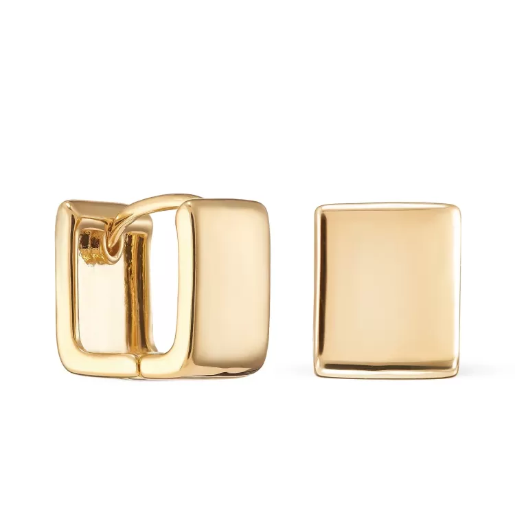 Серьги двухсторонние золотистые кубы Meduza Crystal