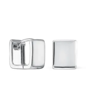 Серьги двухсторонние серебристые кубы 