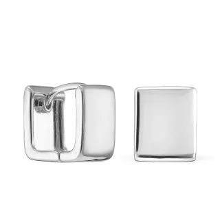 Серьги двухсторонние серебристые кубы 