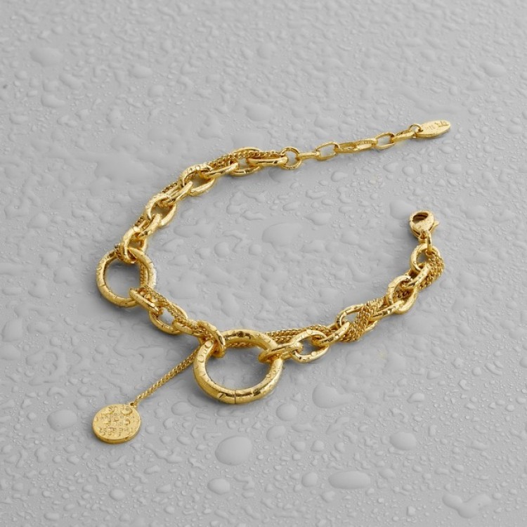 Браслет цепь в  золоте Meduza Crystal