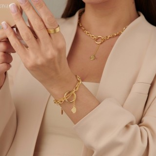 Браслет цепь в  золоте