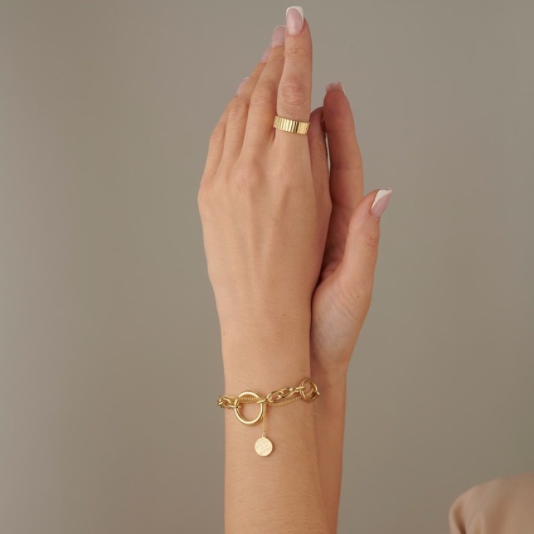 Браслет цепь в  золоте Meduza Crystal