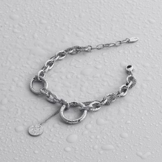 Браслет цепь серебристый