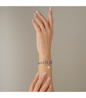 Браслет цепь серебристый