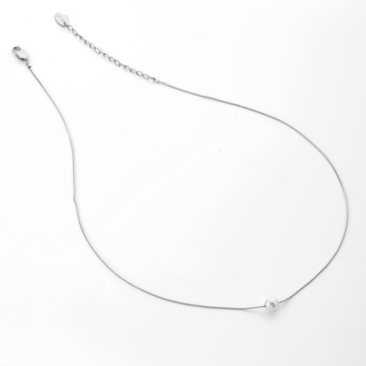 Подвеска с жемчугом в белом золоте Meduza Crystal