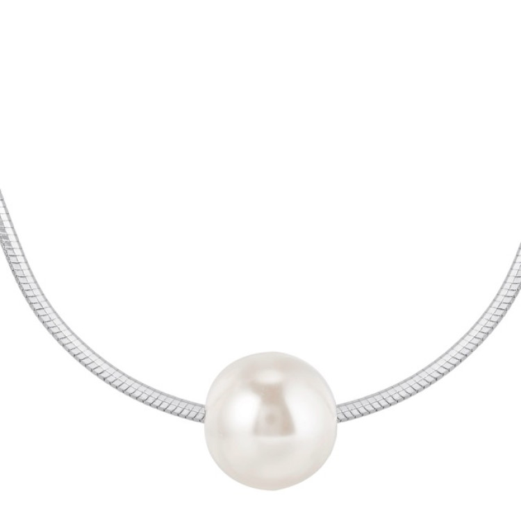 Подвеска с жемчугом в белом золоте Meduza Crystal