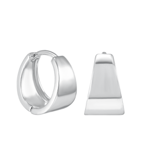 Серьги кольца маленькие широкие серебристые