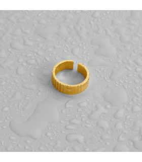 Кольцо ребристое в золоте безразмерное