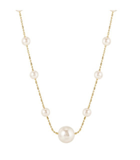 Подвеска длинная с жемчугом в золоте