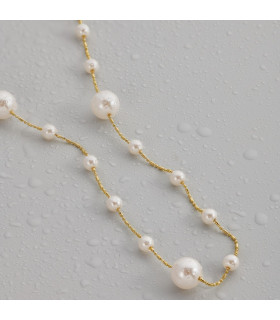 Подвеска длинная с жемчугом в золоте