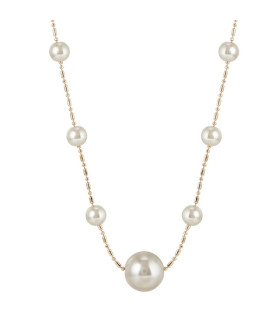 Подвеска длинная с жемчугом в бронзе