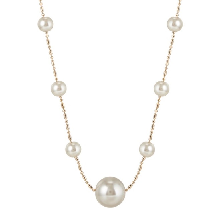 Подвеска длинная с жемчугом в бронзе Meduza Crystal