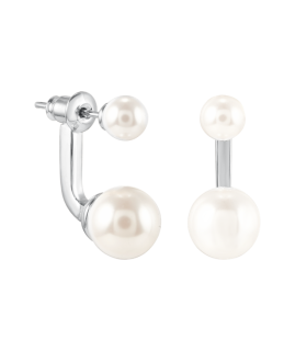 Серьги Диор с жемчугом Майорка серебристые