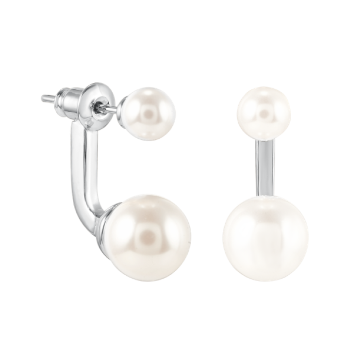 Серьги Диор с жемчугом Майорка серебристые