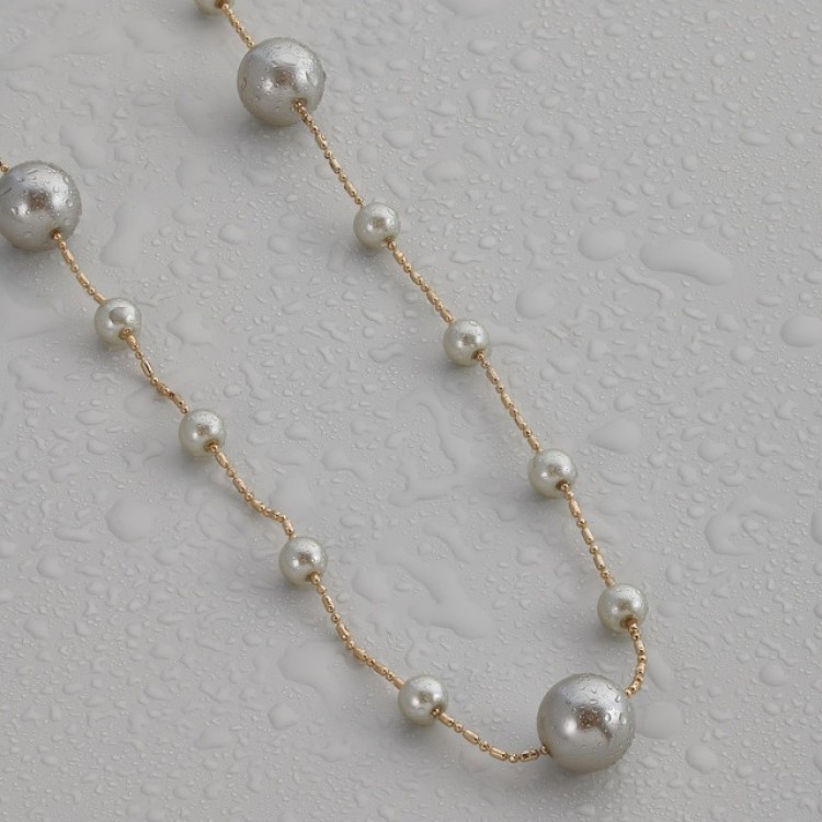 Подвеска длинная с жемчугом в бронзе Meduza Crystal