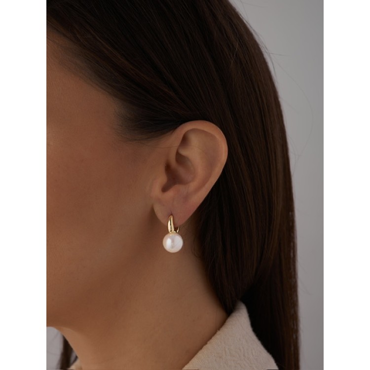 Серьги с жемчугом Майорка в золоте Meduza Crystal