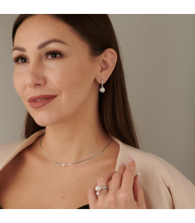 Серьги с речным жемчугом в белом золоте