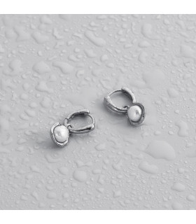 Серьги с речным жемчугом в белом золоте