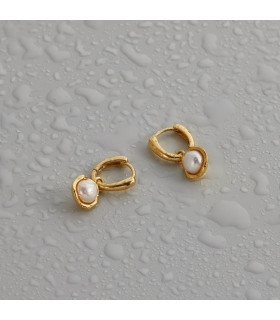 Серьги с речным жемчугом в золоте