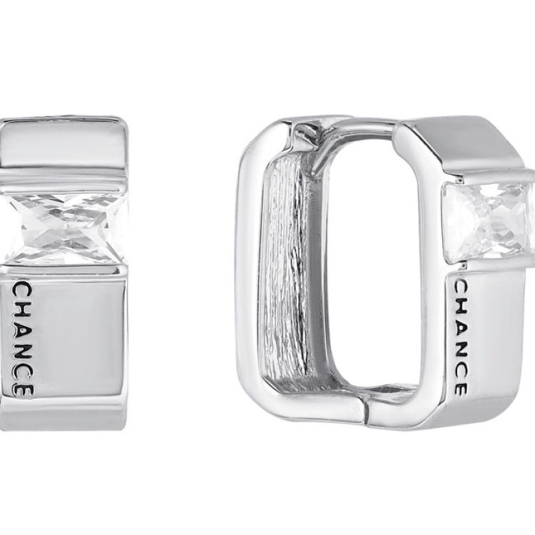Серьги Chance с камнем в белом золоте Meduza Crystal