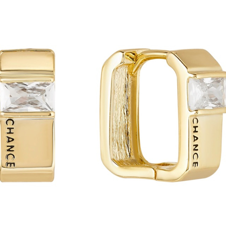 Серьги Chance с камнем в золоте Meduza Crystal