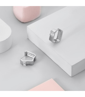 Серьги Chance с камнем в белом золоте
